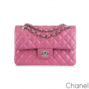 Chanel Fuchsia Pink Lambskin Classic Small Flap Bag Chanel Fuchsia Pink Lambskin Classic Small Flap Bag